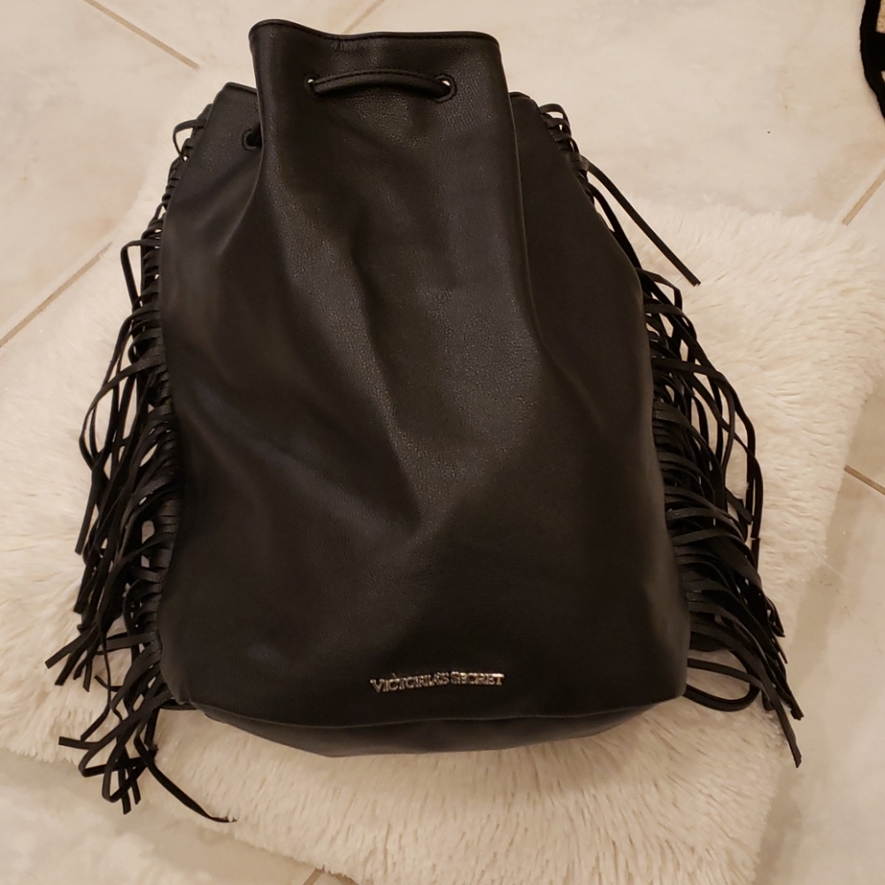 Victoria's Secret Black Fringed Backpack - Picture 2 of 5